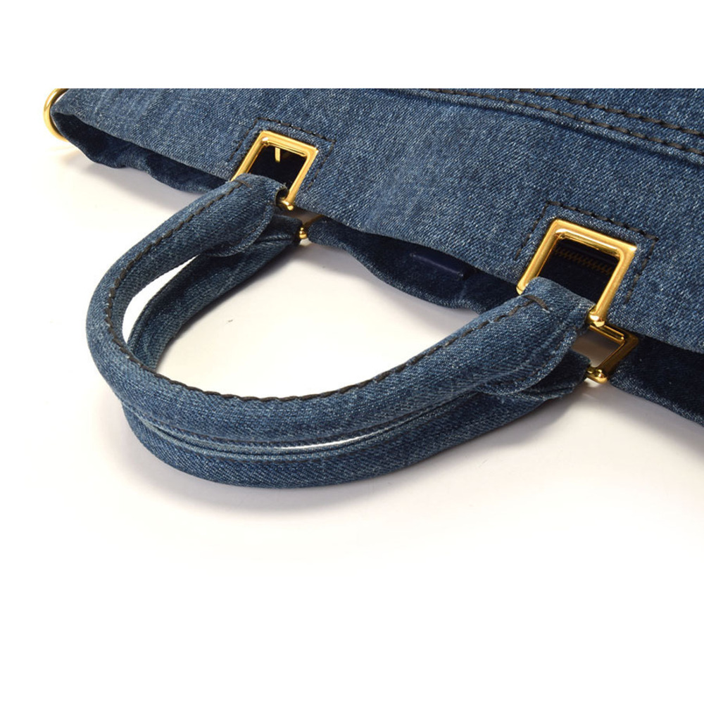 Prada Tote Bag Blue Denim - Picture 3 of 11